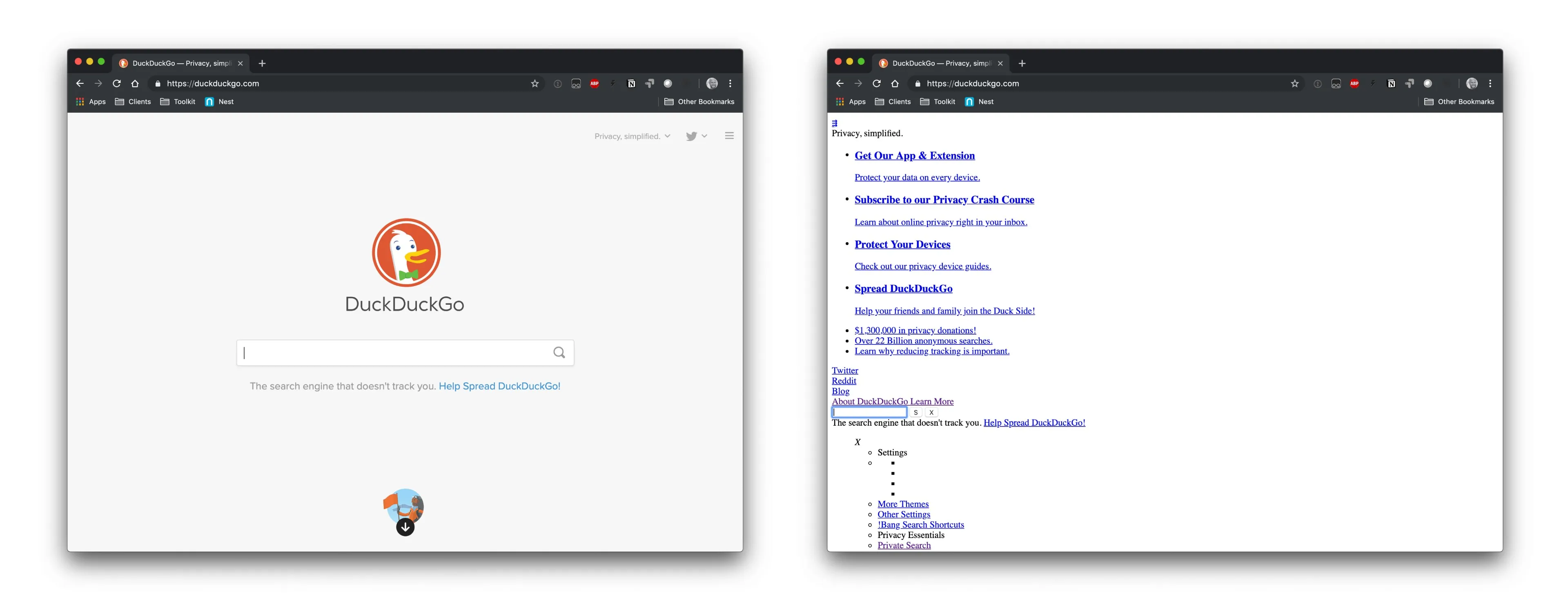 CSS vs No CSS